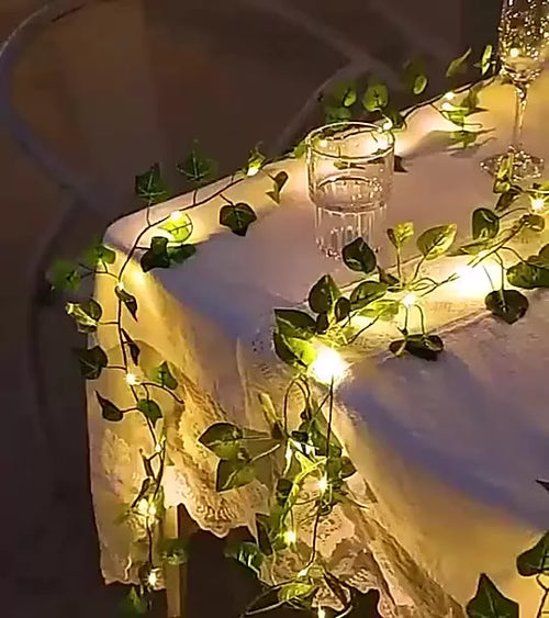 Cascata de Folhagem com Micro LED - Decoração Encantadora