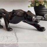 Pantera Negra P Preto Brilho Escultura Luxo Escritório Sala