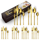 Faqueiro Luxo Premium Gold 24 Peças - Textura Esculpida