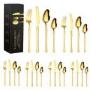 Faqueiro Luxo Premium Gold 24 Peças - Textura Esculpida