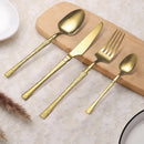 Faqueiro Luxo Premium Gold 24 Peças - Textura Esculpida