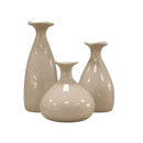 Trio de Vasos Garrafa de Cerâmica Decorativos