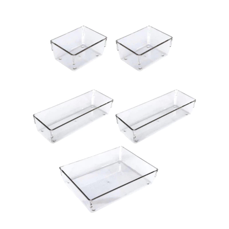 kit  5/7 Organizadores Multiuso para Gavetas, Armários, Geladeiras Potes em Acrílico
