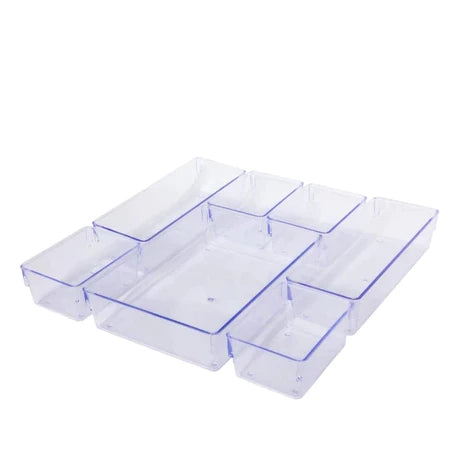 kit  5/7 Organizadores Multiuso para Gavetas, Armários, Geladeiras Potes em Acrílico