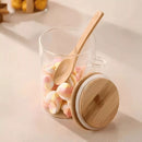 Kit de Potes de Vidro Borossilicato e Tampa de Bambu