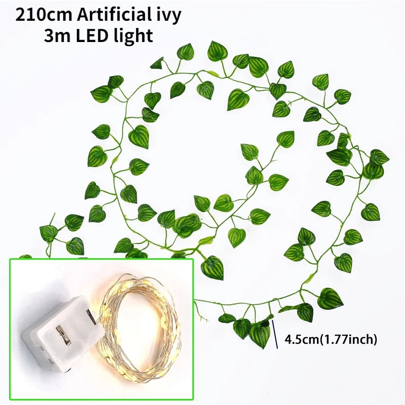 Cascata de Folhagem com Micro LED - Decoração Encantadora